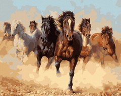 Картина по номерам Табун лошадей (BRM8945) фото интернет-магазина Raskraski.com.ua