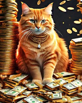 Мозаика алмазная Рыжий денежный кот My Art (MRT-TN1267, На подрамнике) фото интернет-магазина Raskraski.com.ua
