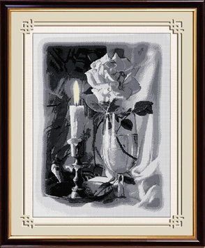 Картина мозаика Свеча и роза (полная зашивка, квадратные камни) Dream Art (DA-30087, Без подрамника) 51 х 70 см фото интернет-магазина Raskraski.com.ua