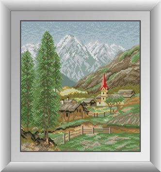 Набір алмазної вишивки Село в горах Dream Art (DA-30927) 33 x 36 см фото інтернет-магазину Raskraski.com.ua