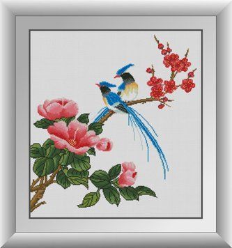 Картина стразами Райские птицы Dream Art (DA-30877, Без подрамника) 53 x 58 см фото интернет-магазина Raskraski.com.ua