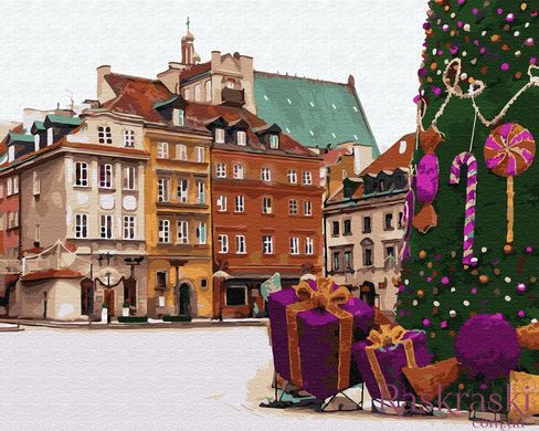 Картина по номерам Новогодняя Варшава (BK-GX33176) (Без коробки)