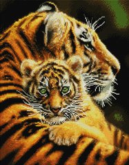 Картина зі страз Смугасті тигри BrushMe (GF1378) фото інтернет-магазину Raskraski.com.ua
