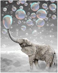 Картина по номерам Слон в пузырях (BRM25298) фото интернет-магазина Raskraski.com.ua
