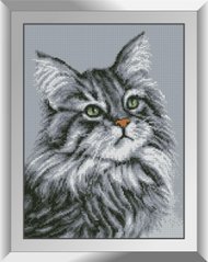 Набор алмазная мозаика Серый кот Dream Art (DA-31378, Без подрамника) фото интернет-магазина Raskraski.com.ua