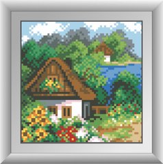 Картина из страз Весенний домик (квадратные камни, полная зашивка) Dream Art (DA-30488, Без подрамника) фото интернет-магазина Raskraski.com.ua