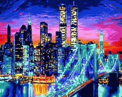 Рисование по номерам Бруклинский мост в огнях (MR-Q1434) Mariposa фото интернет-магазина Raskraski.com.ua