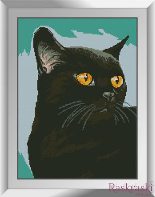 Картина з мозаїки Чорний кіт Dream Art (DA-31428) фото інтернет-магазину Raskraski.com.ua