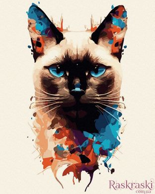 Картина по номерам Цветной кот (NIK-N385) фото интернет-магазина Raskraski.com.ua