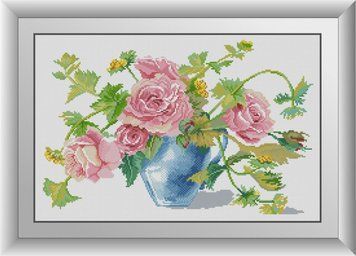 Алмазная живопись Розы в вазе Dream Art (DA-30743, Без подрамника) 36 х 55 см фото интернет-магазина Raskraski.com.ua