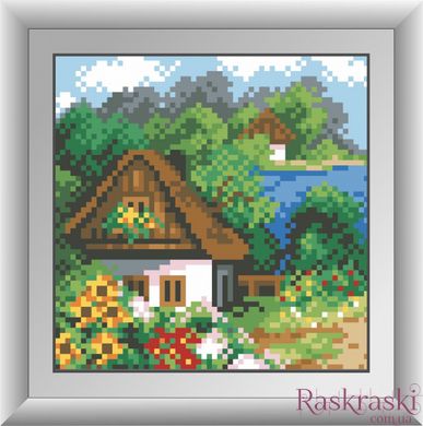 Картина з страз Весняний будиночок (квадратні камені, повна зашивання) Dream Art (DA-30488) фото інтернет-магазину Raskraski.com.ua