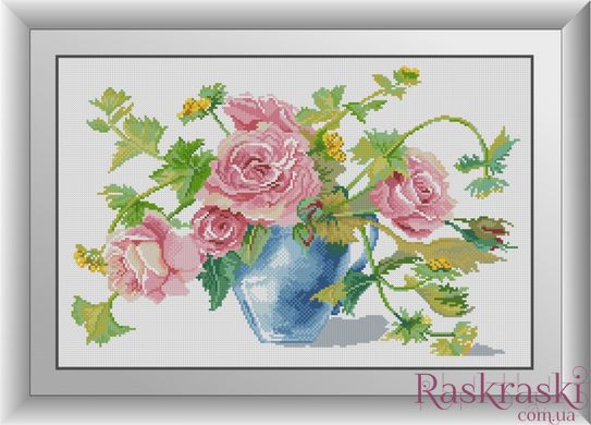 Алмазная техника Розы в вазе Dream Art (DA-30743, Без подрамника) фото интернет-магазина Raskraski.com.ua