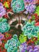 Алмазна мозаїка Єнот в квітах Rainbow Art (EJ1256) — фото комплектації набору