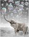 Картина за номерами Слон і мильні бульбашки (BRM25298) — фото комплектації набору