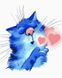 Картини за номерами З любов'ю, синій кіт (BRM41875) — фото комплектації набору