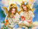 Алмазная живопись Ангелы с цветами Rainbow Art (EJ1265, На подрамнике) — фото комплектации набора