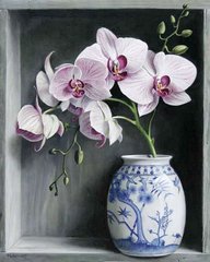 Картина из страз Орхидеи в вазе ТМ Алмазная мозаика (DM-112, Без подрамника) фото интернет-магазина Raskraski.com.ua
