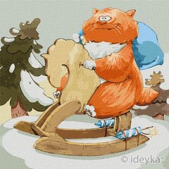 Картина Розмальовка Зимові розваги (KH2363) Идейка фото інтернет-магазину Raskraski.com.ua
