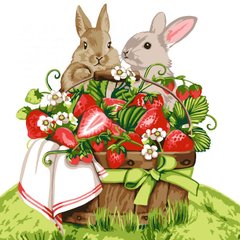 Картина за номерами Кролики на пікніку (KHO5073) Ідейка (Без коробки)