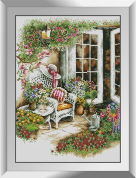 Картина стразами Летняя веранда Dream Art (DA-31229, Без подрамника) 50 x 70 см фото интернет-магазина Raskraski.com.ua
