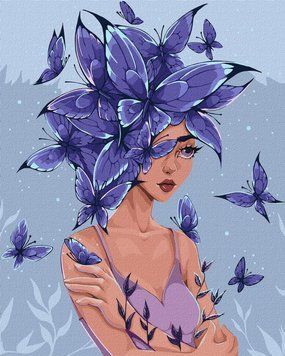 Картина за номерами Думки-метелики &copy;lien_illustration (KH2585) Ідейка 40 х 50 см фото інтернет-магазину Raskraski.com.ua