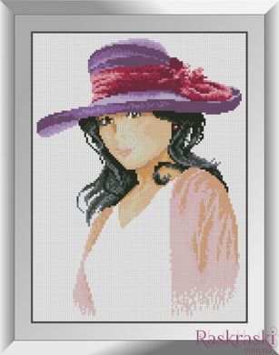 Набор алмазная вышивка В фиолетовой шляпке Dream Art (DA-31329, Без подрамника) фото интернет-магазина Raskraski.com.ua
