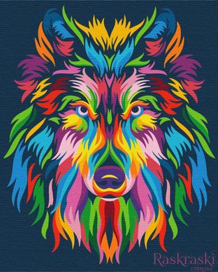 Картина по номерам Радужный волк (BS23828) BrushMe (Без коробки)
