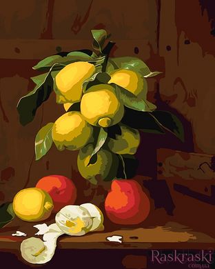 Рисование по номерам Лимоны и апельсины худ. Antonio Mensaque (GVR-180645) Диамантовые ручки (Без коробки)