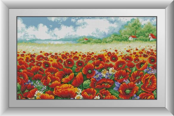 Картина мозаика Пейзаж с маками Dream Art (DA-30879, Без подрамника) 57 x 97 см фото интернет-магазина Raskraski.com.ua