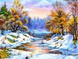 Алмазная мозаика Зимний пейзаж (GM74017) Диамантовые ручки (GU_178143, На подрамнике) — фото комплектации набора