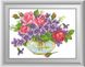 Картина из мозаики Фиалки с розами (квадратные камни, полная зашивка) Dream Art (DA-30539, Без подрамника) — фото комплектации набора