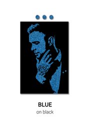 Портрет, щоб замовити фліп-флоп з блискітками, полотно 60x80 см синій на чорному фото інтернет-магазину Raskraski.com.ua