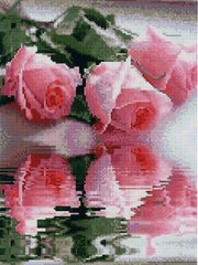 Картина стразами Розы на воде (EF454) Алмазная мозаика (OSG011, Без подрамника) фото интернет-магазина Raskraski.com.ua