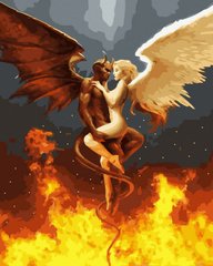Картина по номерам Ангел и демон (NIK-N494) фото интернет-магазина Raskraski.com.ua