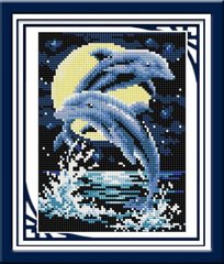 Набор алмазная мозаика Дельфины (полная зашивка, квадратные камни) Dream Art (DA-30245, Без подрамника) фото интернет-магазина Raskraski.com.ua