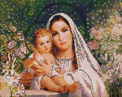 Набор алмазная вышивка Дева Мария с Иисусом ColorArt (CLR-PSP011, На подрамнике) фото интернет-магазина Raskraski.com.ua