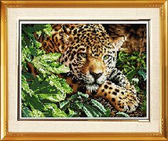 Алмазная мозаика Леопард на отдыхе (полная зашивка, квадратные камни) Dream Art (DA-30090, Без подрамника) фото интернет-магазина Raskraski.com.ua