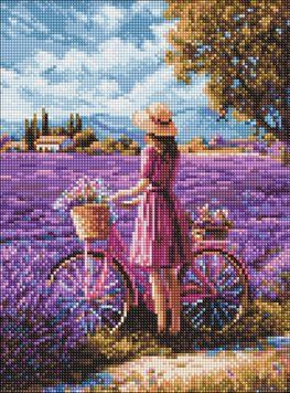 Картина стразами Поле с лавандой &copy;art_selena_ua Идейка (AMO20298, На подрамнике) 30 х 40 см фото интернет-магазина Raskraski.com.ua