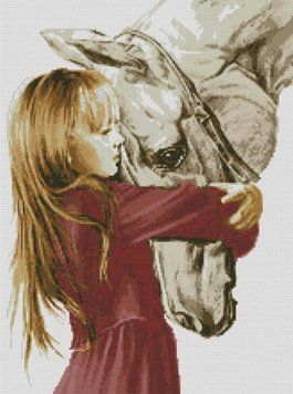 Алмазна мозаїка Дівчинка та кінь (41 х 55 см) Dream Art (DA-31547) 41 х 55 см фото інтернет-магазину Raskraski.com.ua
