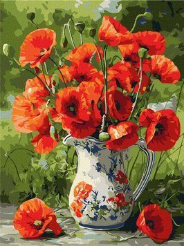 Картина за номерами Маки у порцеляні &copy;art_selena_ua (KHO3379) Ідейка (Без коробки) 30 х 40 см