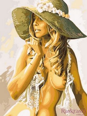 Малювання по номерам Дівчина в літньому капелюшку (VK216) Babylon фото інтернет-магазину Raskraski.com.ua