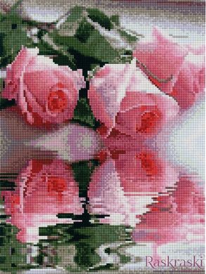 Картина стразами Рози на воді Алмазна мозаіка (OSG011) фото інтернет-магазину Raskraski.com.ua