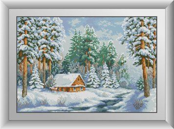 Картина мозаїка Лісова сторожка Dream Art (DA-30780) 38 x 57 см фото інтернет-магазину Raskraski.com.ua