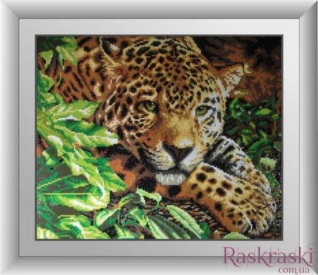 Алмазна мозаїка Леопард на відпочинку (повна зашивання, квадратні камені) Dream Art (DA-30090) фото інтернет-магазину Raskraski.com.ua