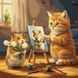 Раскраска по цифрам Кот художник &copy;art_selena_ua (KH6758) Идейка 40 х 40 см