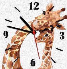 Картина по номерам часы Жирафы (ASG005) ArtStory (Без коробки)