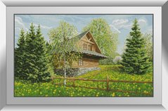 Картина з мозаїки Гірський котедж Dream Art (DA-31131) фото інтернет-магазину Raskraski.com.ua