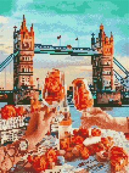 Алмазна живопис Сніданок в Лондоні Rainbow Art (EJ1259) 30 х 40 см фото інтернет-магазину Raskraski.com.ua