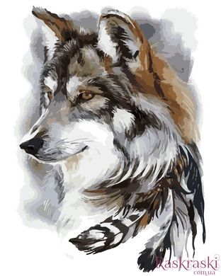 Картина по номерам Индейский волк (AS0169) ArtStory фото интернет-магазина Raskraski.com.ua