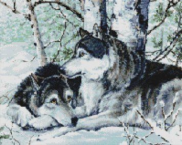 Алмазна мозаїка Вовки на снігу ColorArt (CLR-PSP012) 40 х 50 см фото інтернет-магазину Raskraski.com.ua